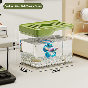 Fabrieksgemaakte vierkante kleine transparante milieuvriendelijke complete bureau-aquarium voor goudvissen en schildpadden, geschikt voor de woonkamer - Product Image 2