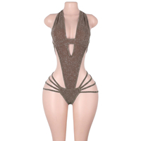 Vêtements de danse exotiques, combinaisons scintillantes en fil d'argent, sous-vêtements de pole dance à nouer, tenues brillantes pour les soirées et les spectacles sur scène