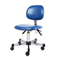 Mobilier de laboratoire Chaise de travail antistatique ESD en cuir PU conducteur bleu pour salle blanche