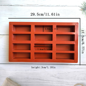 Hình Chữ Nhật Silicone Xà Phòng Khuôn 8-Khoang Tự Làm Handmade Xà Phòng Khuôn Chịu Nhiệt Cho Bánh Granola Thanh Fudge Baking - Product Image 6