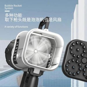 Outdoor Black Pink Machine With Light Fan <b>Kids</b> Automatic Gatling <b>Bubble</b> Gun - Product Image 5