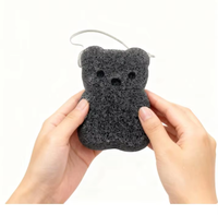 Balle corporelle hypoallergénique en konjac, design ours, pour un nettoyage en profondeur des pores et une exfoliation douce, pour le soin de la peau des adultes et des bébés.