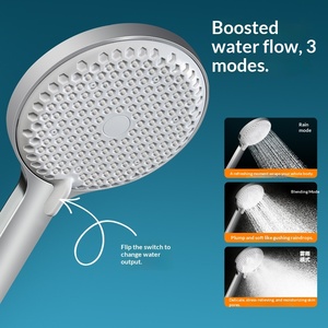 3-Function Large Panel Honeycomb <strong>Shower</strong> <strong>Head</strong> with Soft Rubber Nozzle Descaling <strong>Wall</strong> Mounting Modern and Simple Design - Product Image 4