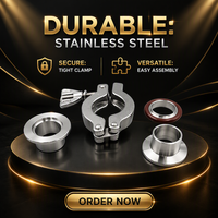 Collier de serrage robuste en acier inoxydable à faible profil, à haute capacité de charge, avec boucle de serrage renforcée, système de fixation à boulon en T, pour système de mesure en pouces