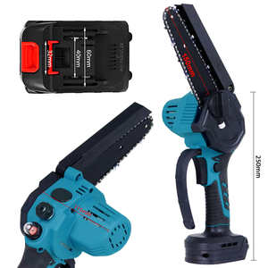 เลื่อยโซ่ไร้สาย 21V แบตเตอรี่ลิเธียมแบบชาร์จได้ เลื่อยมือถือสำหรับสวน พร้อมโซ่ปรับได้และสวิตช์นิรภัย - Product Image 4