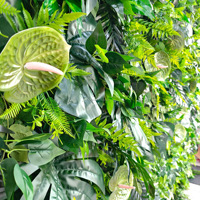 Mur végétal artificiel NINI en soie décorative 5D, toile de fond enroulable 2,4 m x 2,4 m, toile de fond Forêt Enchantée, mur de plantes vertes