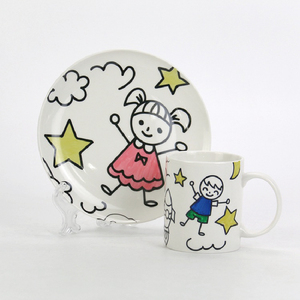 Jouets éducatifs interactifs pour enfants, tasse et assiette <span class=keywords><strong>de</strong></span> dessin animé inachevés, ensemble <span class=keywords><strong>de</strong></span> tasses en céramique personnalisées pour les activités familiales - Product Image 2