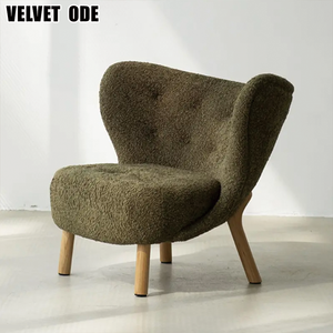 Nuova Poltrona <span class=keywords><strong>Petra</strong></span> Cozy Curva per Soggiorno - Seduta Lounge in Morbido Tessuto <span class=keywords><strong>di</strong></span> Lana d'Agnello per Interni Accoglienti - Product Image 6