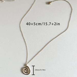 Collar Minimalista de Acero Inoxidable con Círculo Geométrico <span class=keywords><strong>Ortex</strong></span> y Rosca para Mujeres y Hombres - Product Image 4