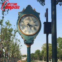 Horloges de jardin autoportantes double face de marque, mouvement mécanique, construction métallique, luminescentes dans le noir