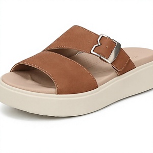 Sandales compensées à plateforme pour femme, à bout ouvert, à enfiler, avec bride à boucle, chaussures d'été décontractées pour l'extérieur - Product Image 4