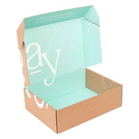 Boîte de transport rigide en carton ondulé personnalisable et recyclable avec doublure en éponge, impression de logo personnalisée pour l'emballage de chaussettes et de fourrures