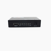 Répartiteur HD 2.0 avec boîtier métallique, commutateur 1 entrée 4 sorties, 1080P 3D Ultra 2K HDCP, mini amplificateur 4 voies avec adaptateur d'alimentation DC 5V