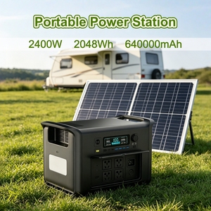 Centrale Électrique Portable 2400W 2048Wh Grande Capacité, Générateur <span class=keywords><strong>Solaire</strong></span> à Batterie Lithium, Alimentation d'Urgence Domestique, Onduleur Pur Sinus pour Voiture - Product Image 5