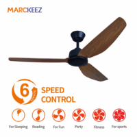 Ventilateur de ventilation commercial Marckeez 220V, pales en ABS, 52 pouces, design silencieux et économe en énergie, moteur BLDC, utilisation domestique et hôtelière