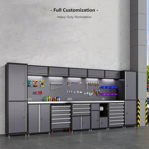 Oem Odm Design Industrial Heavy Duty Modular Combinación Acero Metal Herramienta Gabinetes Sistema de almacenamiento Taller Garaje Banco DE TRABAJO Set - Product Image 1