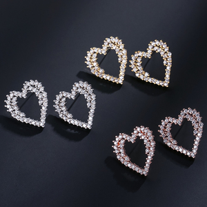 RAKOL EP2076 Hollow Heart Stud Shiny Zircon Party Pendientes Regalo Aniversario Pendientes para mujeres y niñas - Product Image 3