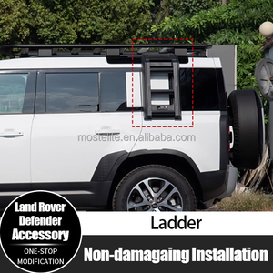 Accessoires de modification de pièces extérieures de voiture Échelle de montée pliante latérale en aluminium pour <span class=keywords><strong>Land</strong></span> Rover Defender 90 110 130 - Product Image 1