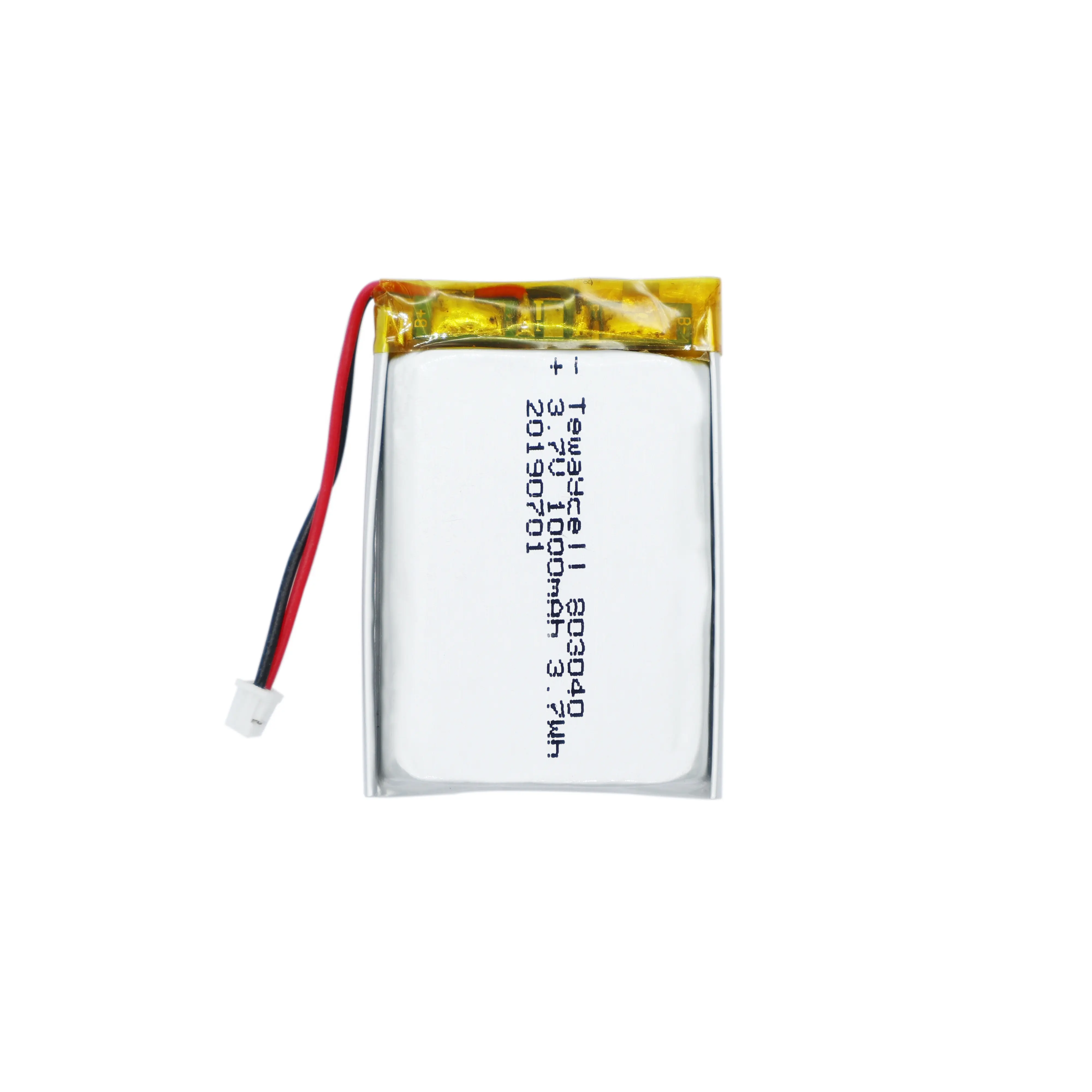 Lithium Vierkante Polymeer Batterij 3.8V Oplaadbare Ion Batterij 803040 1000 Mah Batterij