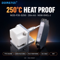 Kit de capteur de proximité haute température Domenzi extra long avec câble de 20 m, tête F35, 250°C, IP67, sortie relais 25 mm