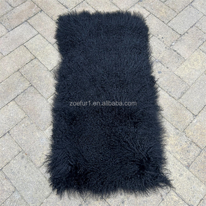 Alfombra Rectangular de Piel de Oveja Auténtica, Placa de Piel de Cordero, Piel Rizada Tibetana Mongol - Product Image 5