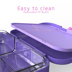 Lonchera con Logotipo Personalizado, Apta para <span class=keywords><strong>Microondas</strong></span> y Lavavajillas, Libre de BPA, con 4 Compartimentos para Niños - Product Image 2