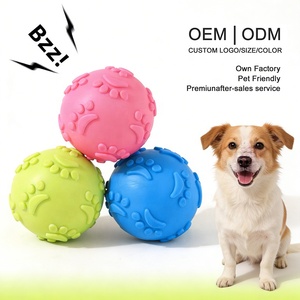 Palla Giocattolo Sonora per Animali Domestici in TPR Elastico, Lavabile, Galleggiante, per Addestramento, con Stampa di Zampe, Attivabile Vocalmente, Anti-morso e Anti-masticazione, Vendita Diretta dalla Fabbrica - Product Image 1