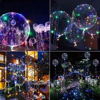 Ballons lumineux à LED brillent dans le noir Ballons à Led transparents Ballons Bobo avec guirlande lumineuse pour la décoration de fête et de festival