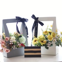 Boîtes à fleurs élégantes en papier Weman Emballage de fête de mariage Boîte d'emballage de panier de fleurs en papier à main pour maman