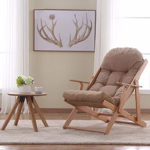 Modern living room solid beech wood wooden leisure chair