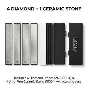 Sistema de afilado de <span class=keywords><strong>cuchillos</strong></span> profesional de ángulo fijo DMD-2268 con 5 piedras de diferentes granos, polea de cuero integrada y rodamiento esférico de 360° - Product Image 5