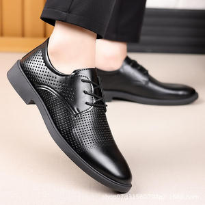 Chaussures habillées décontractées noires pour hommes, chaussures de conduite respirantes pour hommes, chaussures habillées et Richelieu en cuir tendance pour hommes grandes tailles - Product Image 6