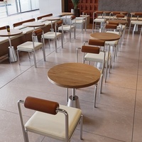 Canapés en bois massif pour les cafés et ensembles de tables et chaises en acier inoxydable sur mesure pour les restaurants et les bars