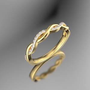 Luxury 9K/10K/14K/18K Gold Twisted Vine Diamond <b>Ring</b> with IGI Certified Brilliant Cut Diamonds Wedding <b>Rings</b> for <b>Couples</b> Gift - Product Image 4