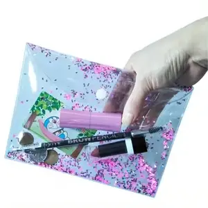 Zuverlässiger fabriklieferant Damen Reisetüte Taschen Laser-PVC durchsichtiger Reißverschlussbeutel Kosmetikbeutel Hologramm-TPU-Griffbeutel