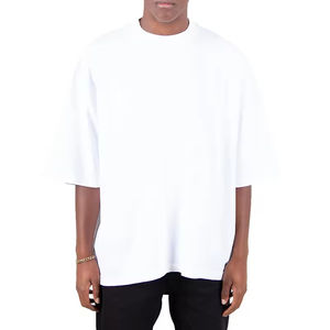 Camisetas Personalizadas de Cuello Redondo Extra Grandes para Hombre, Camisetas de Diseño Cuadradas de Talla Grande, Camisetas Lisas de Algodón Grueso para Hombre - Product Image 4