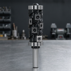 ดอกกัดงานไม้แบบเกลียว YUFU1/2 Shank Indexable Flush Trim พร้อมตลับลูกปืนคู่ ใบมีดคาร์ไบด์เปลี่ยนได้ สำหรับงานกัดซีเอ็นซี  OEM - Product Image 3