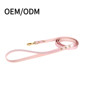 Guinzaglio per Animali in Pelle con Strass Rosa Morbido e Confortevole per Cani e Gatti Elegante per Passeggiate e Corse - Product Image 1