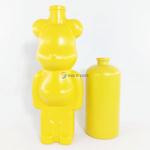 Botellas de licor de bebida de vidrio con forma de oso violento, botella de vidrio amarilla con tapón de corcho - Product Image 6
