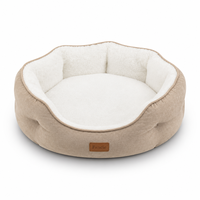 Coussin pour animaux de compagnie festonné en fausse fourrure longue et moelleuse, confortable, rembourré en coton PP, amovible et lavable, pour chiens et chats, vente en gros