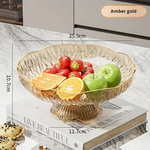 <span class=keywords><strong>Assiette</strong></span> à fruits élégante en plastique de luxe avec égouttoir pour table de salon et rangement de collations - Product Image 6