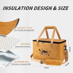OEM Reusable Tyvek <b>Large</b> Capacity Waterproof <b>BBQ</b> Meat Resting Bag Zipper Closure Portable Foldable Wide Mouth for Brisket - Product Image 4