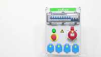 Boîtier de distribution d'énergie industrielle triphasé portable, boîte à prises IP40 230V à 6 prises, coffret de jonction électrique pour