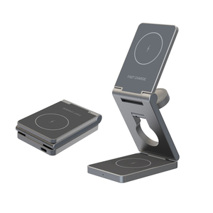 Cargador inalámbrico 3 en 1, cargador inalámbrico plegable para IPhone 16, carga rápida multifuncional de 15W para Apple Watch para Airpods - Product Image 1