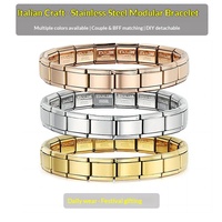 Bracelet de montre unisexe italien en acier inoxydable, module de chaîne plaqué or argenté, design compact et de niche, DIY, délicat et vierge