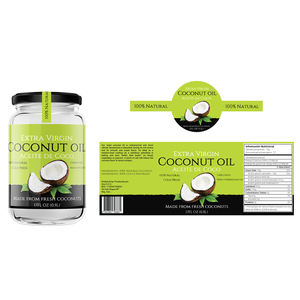 ฉลากน้ำมันมะพร้าวบริสุทธิ์ฉลากส่วนตัวกันน้ำมันสำหรับขวดน้ำมันบริโภคฉลากตามสั่ง - Product Image 5