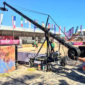 Equipo de transmisión profesional, <span class=keywords><strong>Andy</strong></span> jib, grúa de cámara 3 o 4 ruedas, dolly kit 3m a 17m, fabricante de China - Product Image 1