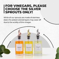 Becs verseurs en or et argent pour bouteilles, bec verseur lesté en acier inoxydable, distributeur d'huile d'olive à ouverture automatique
