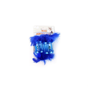 Yommy Cat Toy Feather <b>Drum</b> 4.2cm Interactive Pet Plaything - Product Image 2