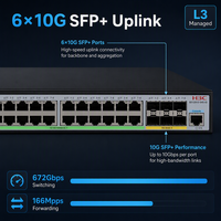 H3C S5120V3-54S-EI Switch Gestionado L3 de 48 Puertos Gigabit, 6 Uplinks SFP+ de 10G, Capacidad de 672 Gbps, Apilamiento VXLAN IRF, 1U